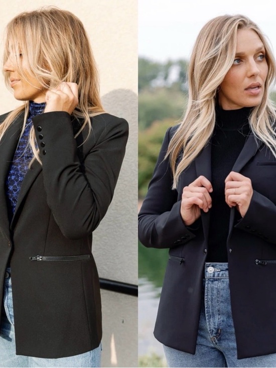 VERONICA BEARD Schoolboy Scuba Dickey Jacket in Black Sz 4 - Picture 9 of 9